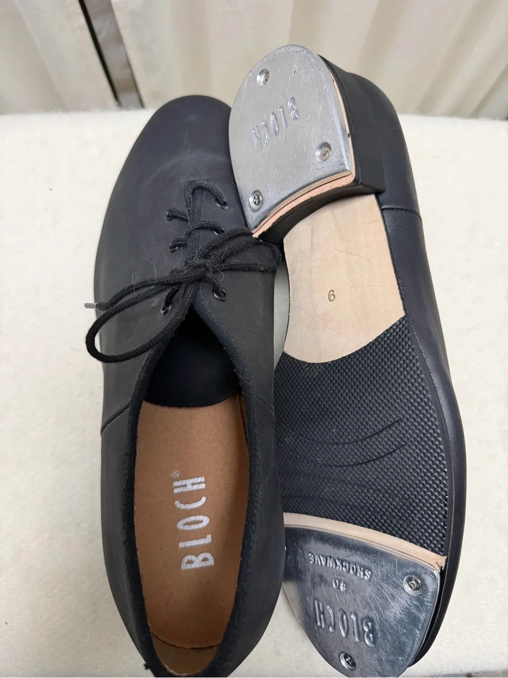 Bloch Black Leather Lace-Up Jazz/Practice Shoes